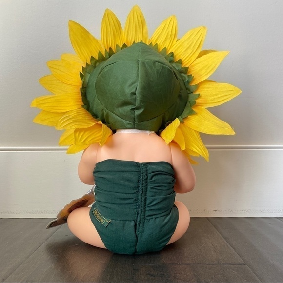 Anne Geddes Doll Sunflower Baby Purple Eyes 2000 Unimax 14" Tall - Picture 5 of 7